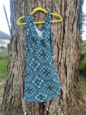 Sleeveless Blue Multi Patterned Mini Dress Harper 241 M